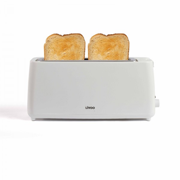 LIVOO Toaster 2 Scheiben Weiß Langschlitz Langschlitztoaster DOD168W