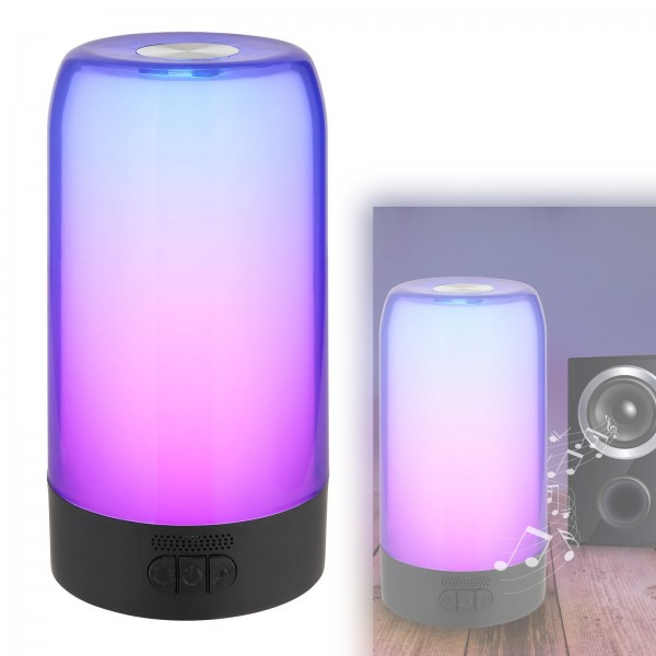Tischlampe kabellos mit Akku RGB Farbwechsel Tischleuchte App Bluetooth Musikbox