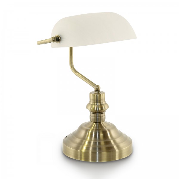 Tischlampe Wohnzimmer Tischleuchte Schreibtischlampe Bankerlampe mit Pflegetuch