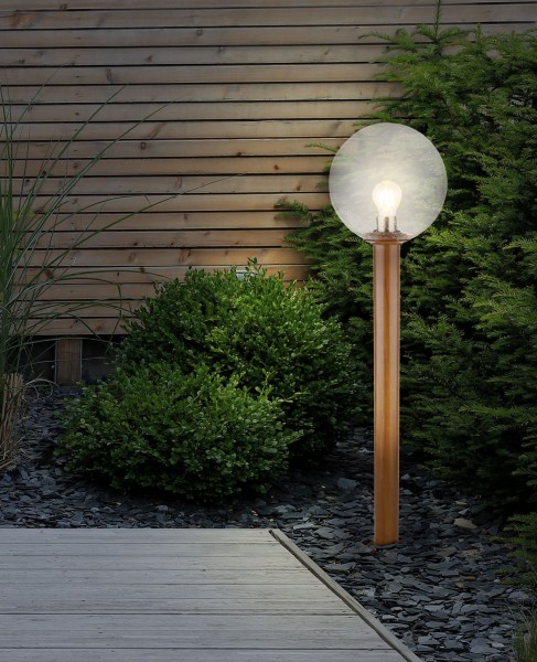 LED Außenleuchte Außenlampe Holzoptik Standleuchte Sockelleuchte 31863W
