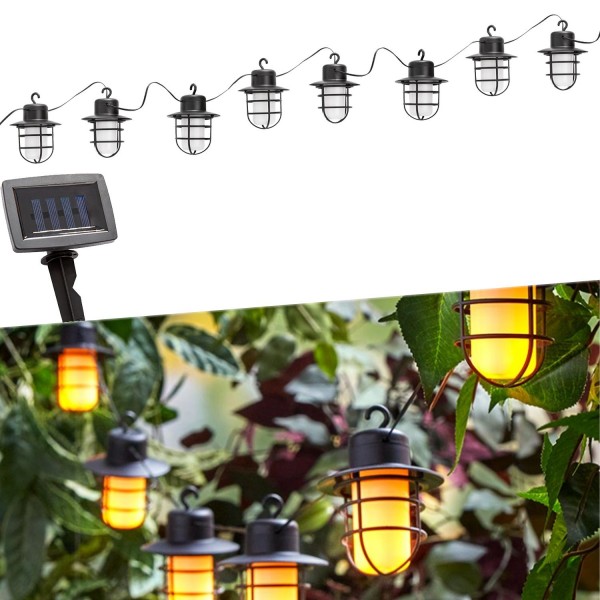 Solarleuchte Garten Solar Lichterkette Solarlampe Laterne mit Pflegetuch