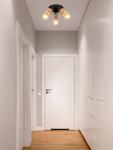 GLOBO Deckenleuchte Wohnzimmer Deckenlampe Deckenstrahler Holz Optik  54042-3 | Deckenleuchten | Innenleuchten | Lampen & Leuchten