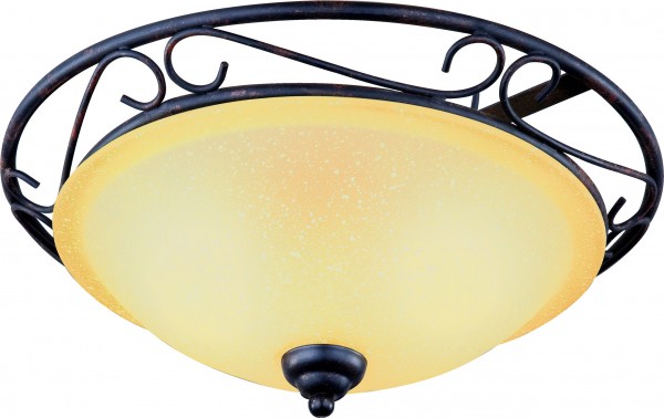 GLOBO Deckenleuchte Wohnzimmer Deckenlampe Rund 37 cm Rostfarben Glas 4413-2